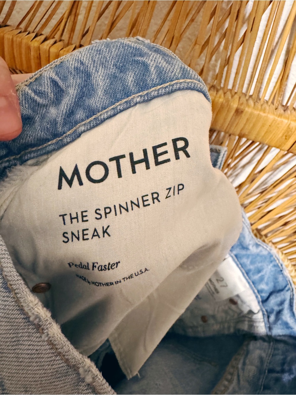 MOTHER Light Blue Distressed Wide-Leg Jeans - Picture 11 of 11